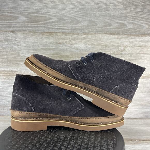 Clarks Men's Bushacre Rand Dark Navy Suede Chukka Boots Size 12 - Picture 7 of 8